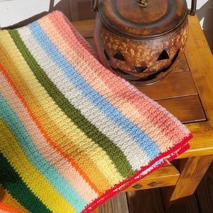 VINTAGE rainbow CROCHET blanket